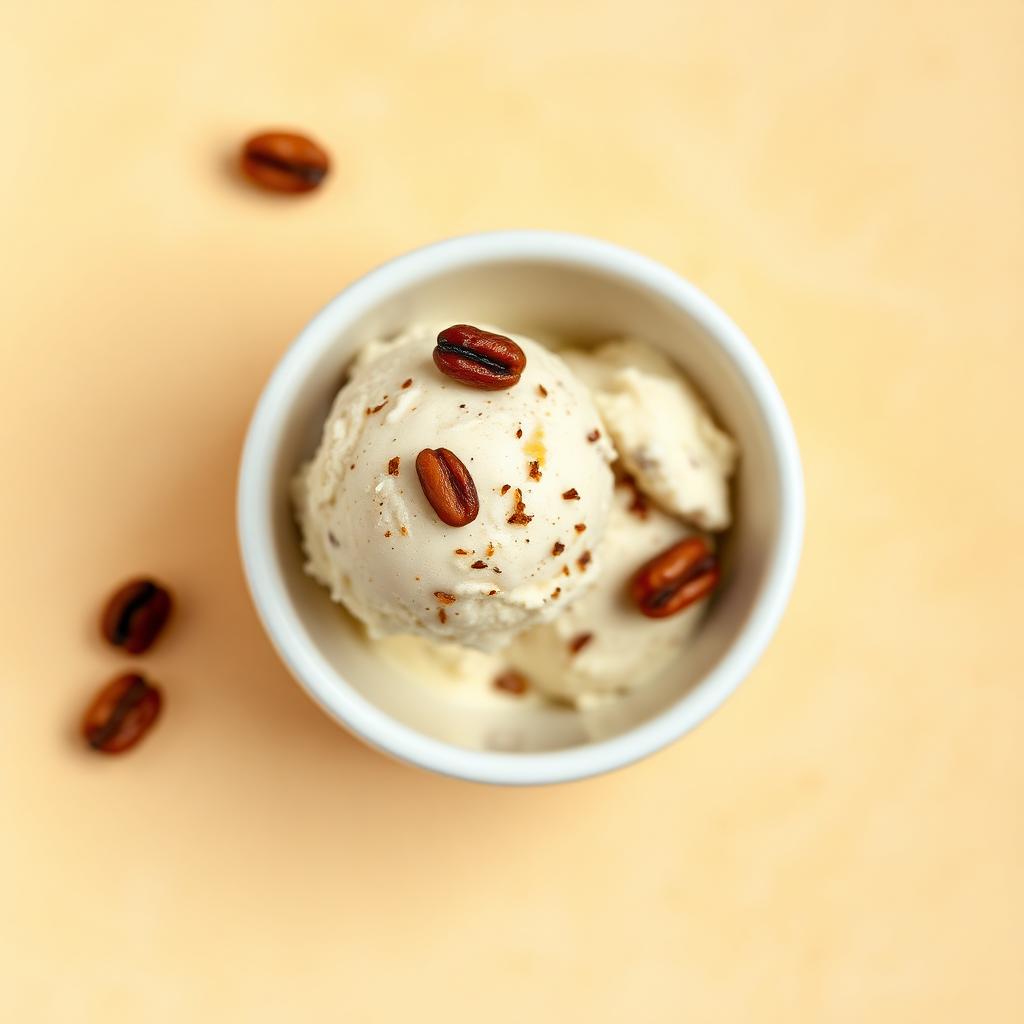 Scoop of Rum and Raisin ice cream in a cup